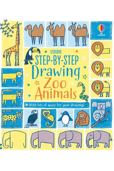 Usborne Children's book, Usborne, Step-by-step Drawing Zoo Animals, 4+ years