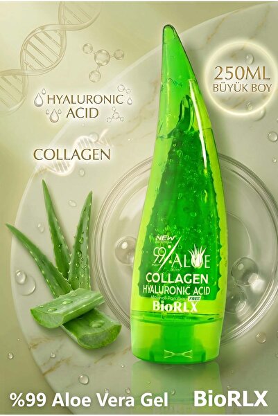 BioRLX %99 Saflıkta Aloe Vera Jeli+ Kollajen + Hyaluronik Asit 250ml / Yüz, V...