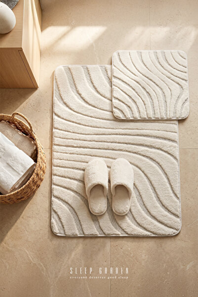 Sleep Garden Calma Banyo Paspas Seti Kaydırmaz 60x100 cm + 50x60 cm