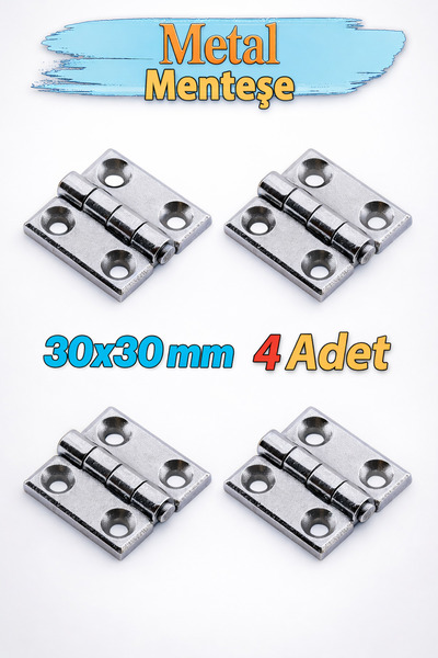Badem10 Metal 30x30 mm 4 ADET Yaprak Menteşe Krom Kapı Pencere Dolap Mobilya ...