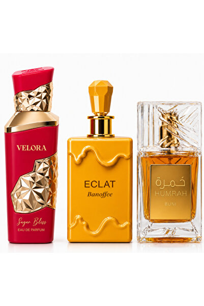 MANASIK Set de 3 parfumuri arabe pentru femei,Velora, Eclat,humrah 3x100ml