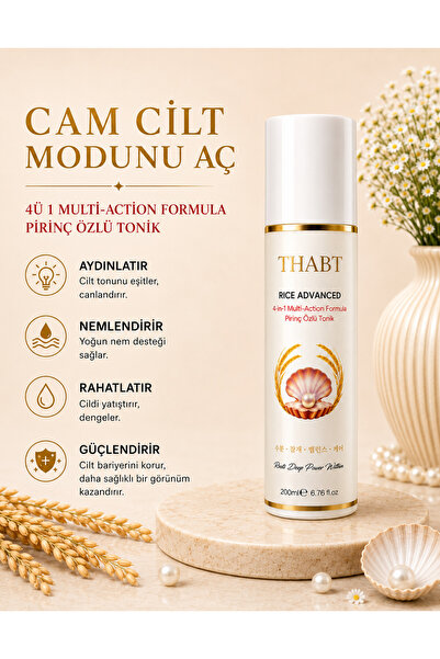 THABT Pirinç Özlü Cilt Toniği 200 ml – Nemlendirici, Aydınlatıcı, Dengeleyici...