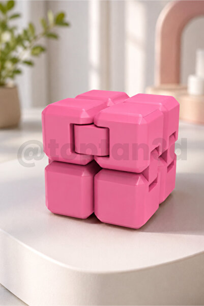 Toptan3D Pembe Stres Küpü, Pink Fidget, Pembe Sonsuz Küp