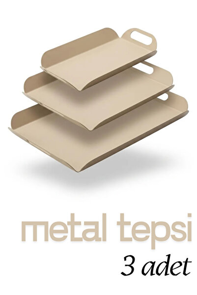 hemlife Metal Sunum Tepsi Seti, Soft Renkler , Modern Çay Kahve Sunum Tepsisi...