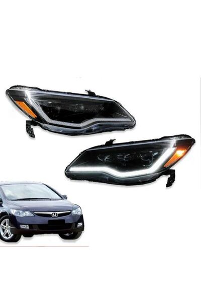 autogp Honda civic fd6 ön far lambası ledli diamond model 3 lens 2006 / 2011