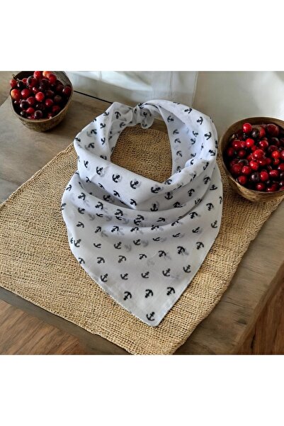 ALS Tasarım Dünyası Λευκό χρώμα Sailor Pattern 100% Cotton Bandana