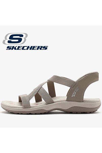 SKECHERS Reggae Slim-Stretch Flex 163460 Ortopedik Kadın Sandalet BEJ