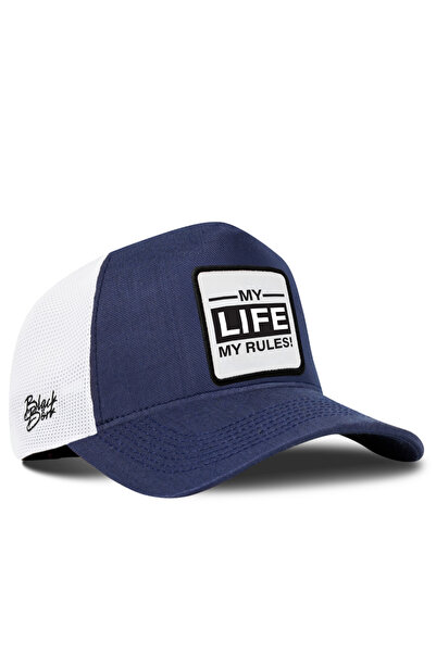 BlackBörk قبعة سائق الشاحنة بشعار My Life My Rules من كوردورا باللونين الأزرق...