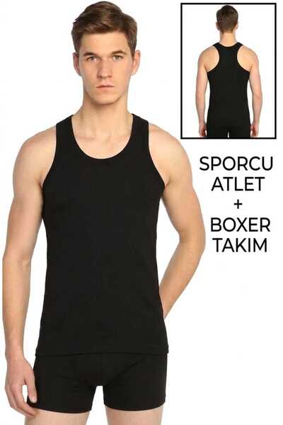 BEYAZTOPTAN Premium Men's Sports Athlete Boxer Set - Cotton Flexible Comforta...