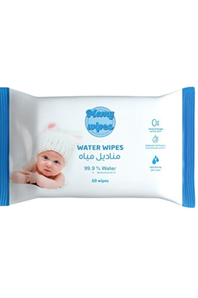 Mamy Wipes مناديل مبللة نقية للأطفال - 99.9% ماء، عبوة واحدة (60 منديل)