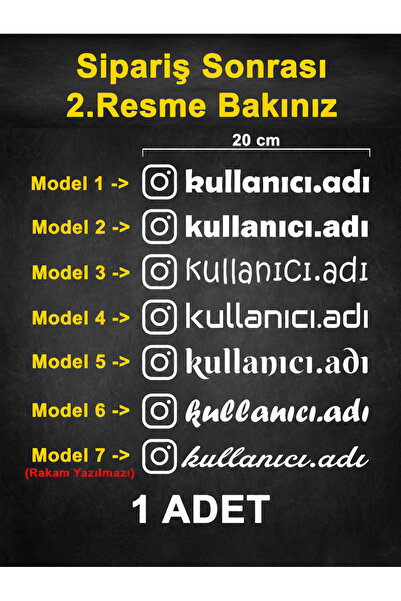 Sönmez Dijital (2 Τεμάχια) Αυτοκόλλητο με όνομα χρήστη Instagram - Αυτοκόλλητ...