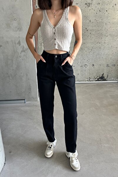 XRAY JEANS Γυναικείο ψηλόμεσο φαρδύ μαύρο τζιν παντελόνι
