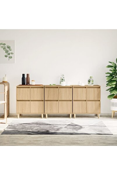 Concept Servante, 3 buc, stejar sonoma, 60x35x70 cm, lemn prelucrat