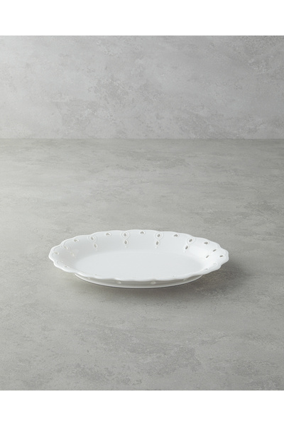 English Home Elodie Porselen Kayık Tabak 35 cm Beyaz