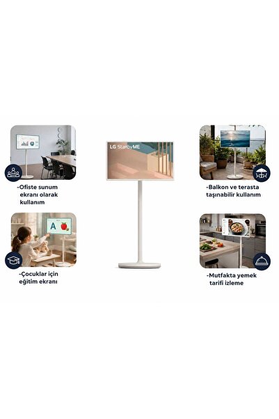 LG 27 Art-stanbyme 27 Inç 68 Ekran Smart Dokunmatik Döndürülebilir Ekran Kabl...