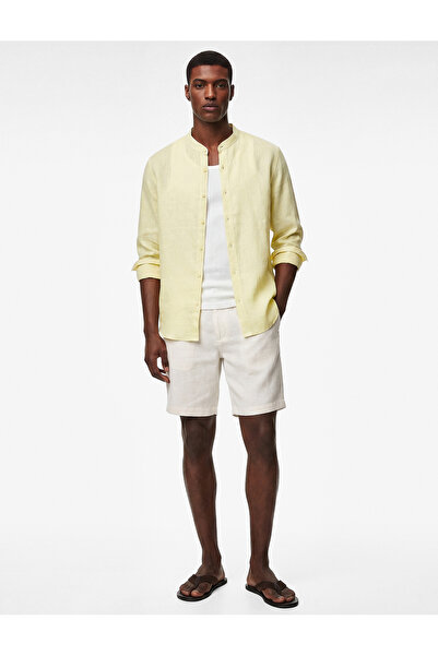 Koton Classic Collar Loose Fit Long Sleeve Linen Shirt