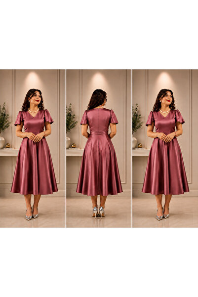 Butik VİONELLE GÜL KURUSU ELBİSE