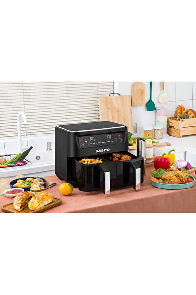 Swiss Pro Friteuza cu aer cald Air fryer + SP-AF9L.2W Airfryer dublu 9Litri, ...