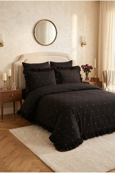 Serebien Home Collection طقم غطاء لحاف مزدوج من 6 قطع من فيلورا، مصنوع من الق...