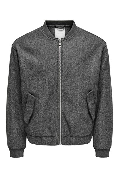 Only & Sons Onsworf Life Bomber Jacket Otw Men's Gray Coat - 22034739