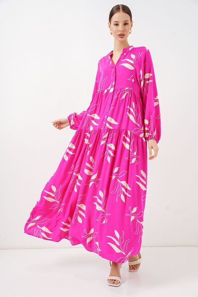Hiccup Bdart Patterned V-Neck Maxi Dress