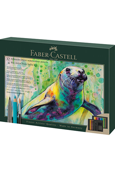 Faber Castell SET CADOU: 32 CREIOANE COLORATE A.DURER + 4 MARKERE ARTIST PITT...