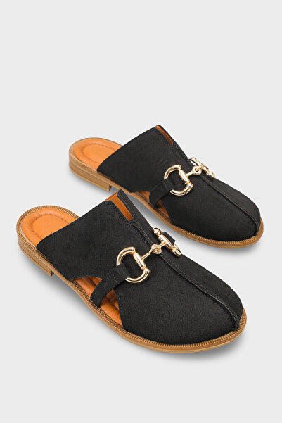 Capone Outfitters Vivyanne Genuine Leather Flat Heeled Women's Sabo Slippers