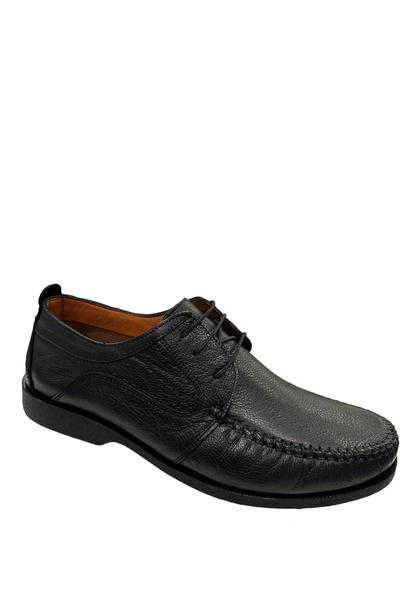Castle Black 3075-1 Genuine Leather Men's Classic Shoes Black