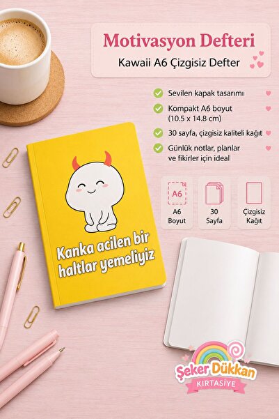 ÖZ KIRTASİYE Kanka Acilen Bir Haltlar Yemeliyiz Çizgisiz Hediyelik Defter