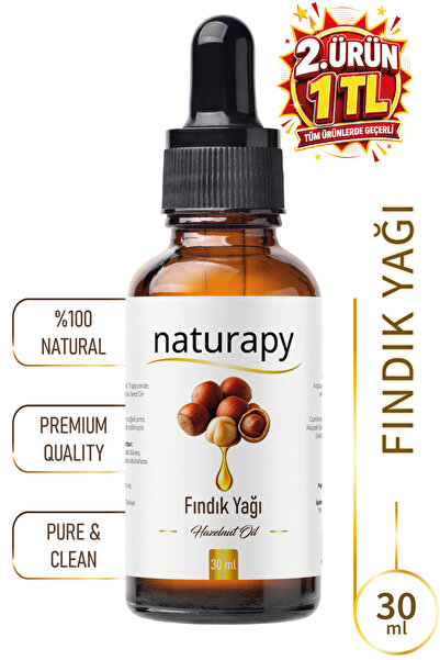NATURAPY Hazelnut Oil Cold Pressed Fixed Oil 30 ml Glass Bottle with Dropper