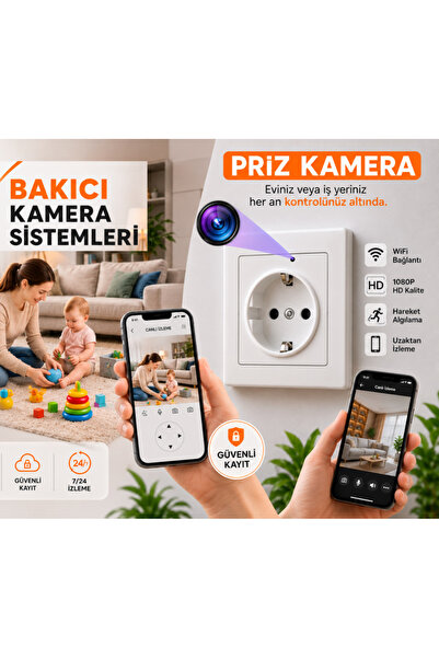 intermax Bebek Hasta Bakıcı Güvenlik Priz Kamera 4K 1080P HD Mini CCTV Kamera