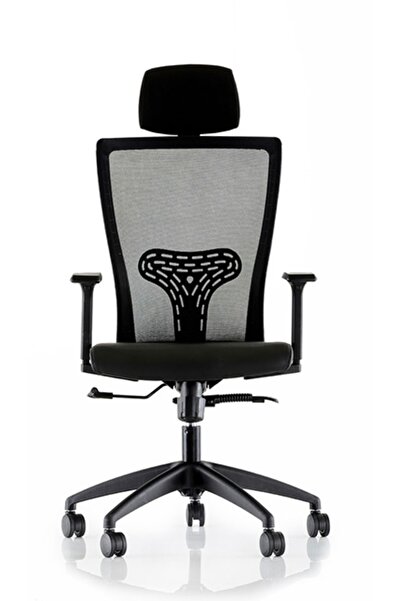Eksen Q Scaun Birou executiv, Mesh, material piele ecologică, negru, cu roți ...