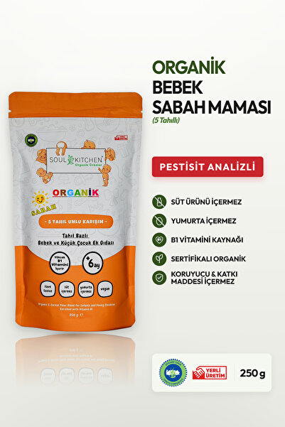 Soul Kitchen Organik Ürünler Organik Sertifikalı Bebek Sabah Maması 5 Tahıllı...