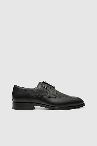 TOGO Men's Black Genuine Leather Laced Classic Shoes [052308]