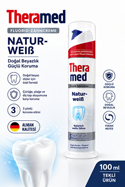 Theramed معجون أسنان ناتورفايز فلورايد بتأثير التبييض الطبيعي 100 مل