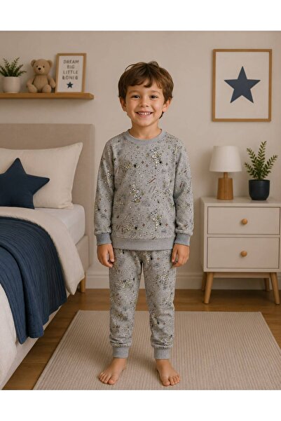 Pajama Shop Set de pijamale cu mânecă lungă pentru băieți, din bumbac, cu mod...