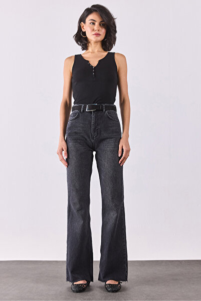 VENA Kadın Kate Yüksek Bel Bootcut Black Jean Pantolon - Black