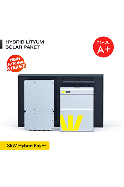 WERER ENERGY 8kW Hybrid Solar Paket - LiFePO4 Batarya/Inverter/Solar Panel