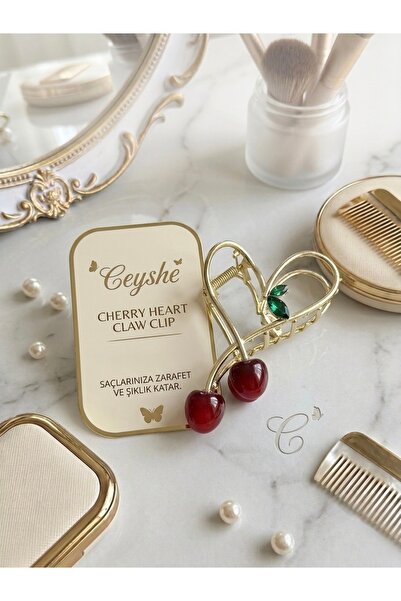 CeyShe دبوس شعر كبير من ماركة Pinterest Imported Cherry Hair Clip، مشبك معدني...