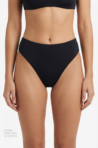 Penti Partea inferioară a bikiniului negru, stil minimalist