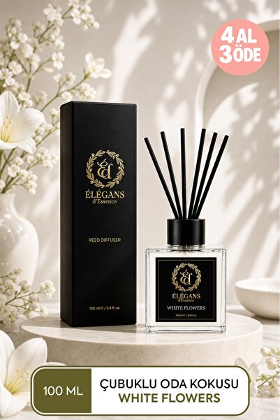 ÉLÉGANS d'Essence Çubuklu Oda Kokusu , BEYAZ ÇİÇEKLER , 100 ml