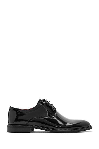 Derimod Men's Black Lace-Up Patent Leather Classic Shoes 26Sfd601116