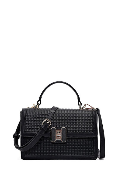 Derimod Geantă crossbody cu curea lungă, neagră, imprimată, pentru femei 26SB...