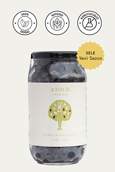 Ayolis Premium Gurme Yağlı Sele Siyah Zeytin M 650 g (Ayolis Zeytinyağlı)