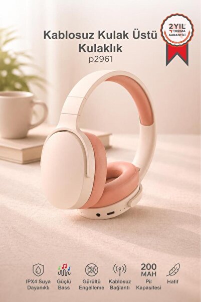 Torima Bluetooth Kulaklık Kulak Üstü Kablosuz Kulaklık P2961 Pembe