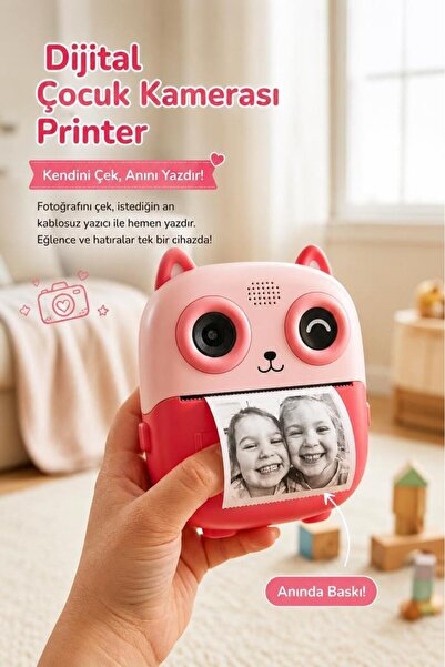 Torima Dijital Fotoğraf Makineleri Çocuk Termal Resim Baskılı Yazıcı Kamera Video Makinesi CMR21 Pembe