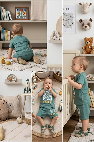 meyastore Baby Boy Shorts Set with Bobdog Print