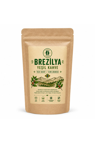 RESSO COFFEE Brezilya %100 Arabica Yeşil & Çiğ Kahve Çekirdeği 500 Gr.