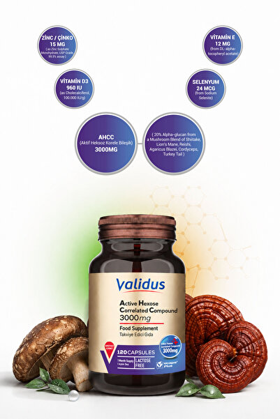 Validus AHCC Active Hexose Correlated Compound 3000 mg 120 Capsules