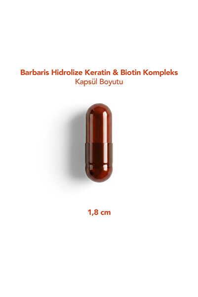 Barbaris Keratin & Biotine Complex - 60 Kapsül - Hidrolize Keratin, Biotin, Selenyum, Pirinç (Oryza Sativa) ve B Kompleks İçeren Takviye Edici Gıda